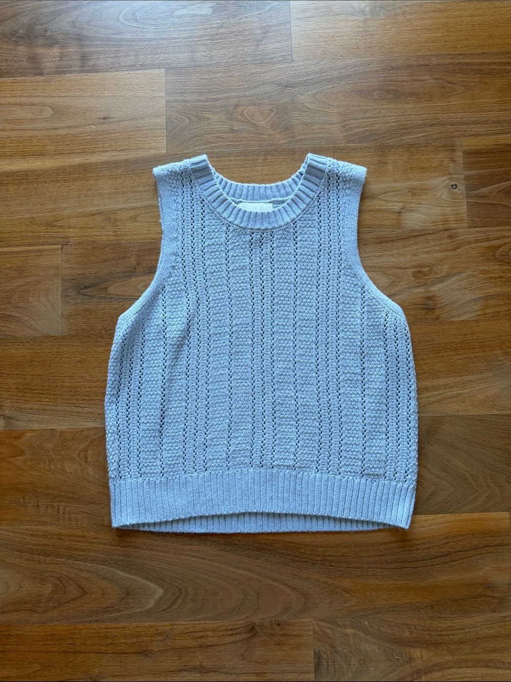 Light Blue Knit Sleeveless Sweater Vest